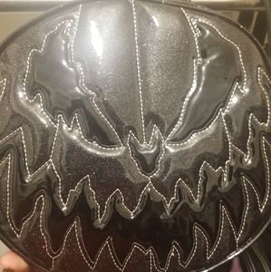 On Hold- Love pain and Stitches Black Glitter Purse